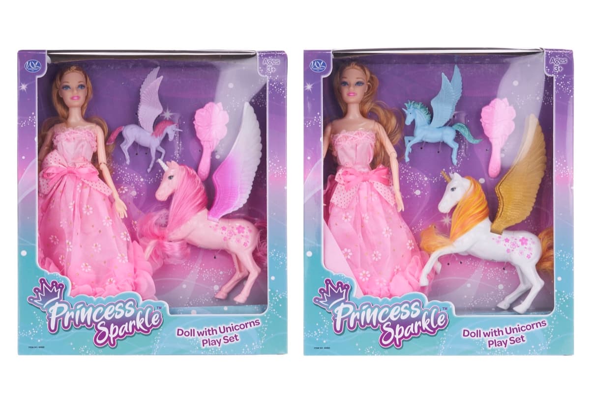 WHL Doll & 2 Unicorns Play Set