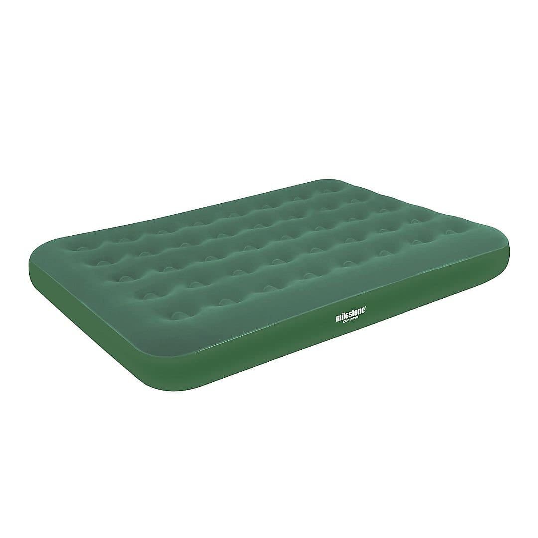 Milestone Flocked  Double Airbed - Evergreen