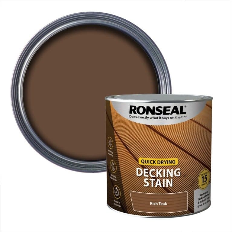 Ronseal Quick Drying Decking Stain Rich Teak 2.5l