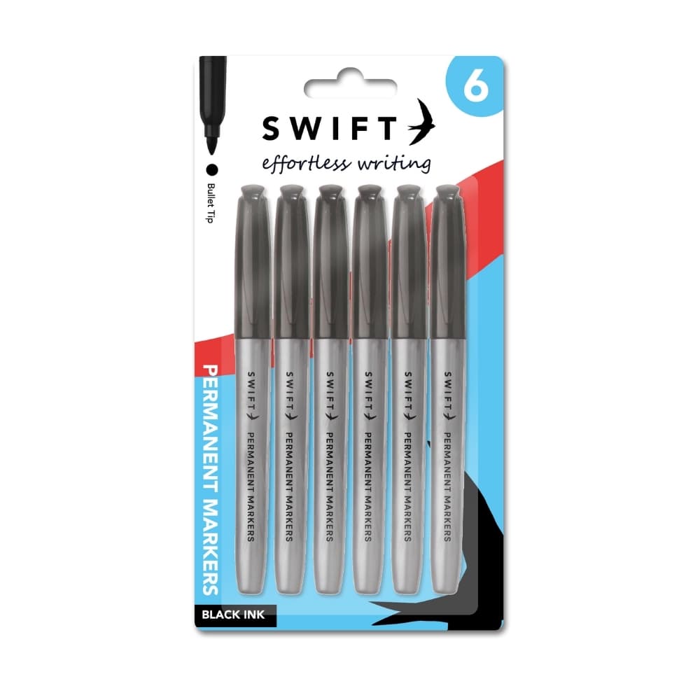 Swift Permanent Markers, 6pk Black