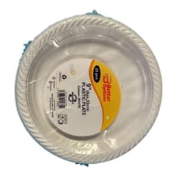 Better Options 9" Plastic White Plate 25pcs 1