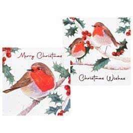 Robin 12pk White Kraft Card