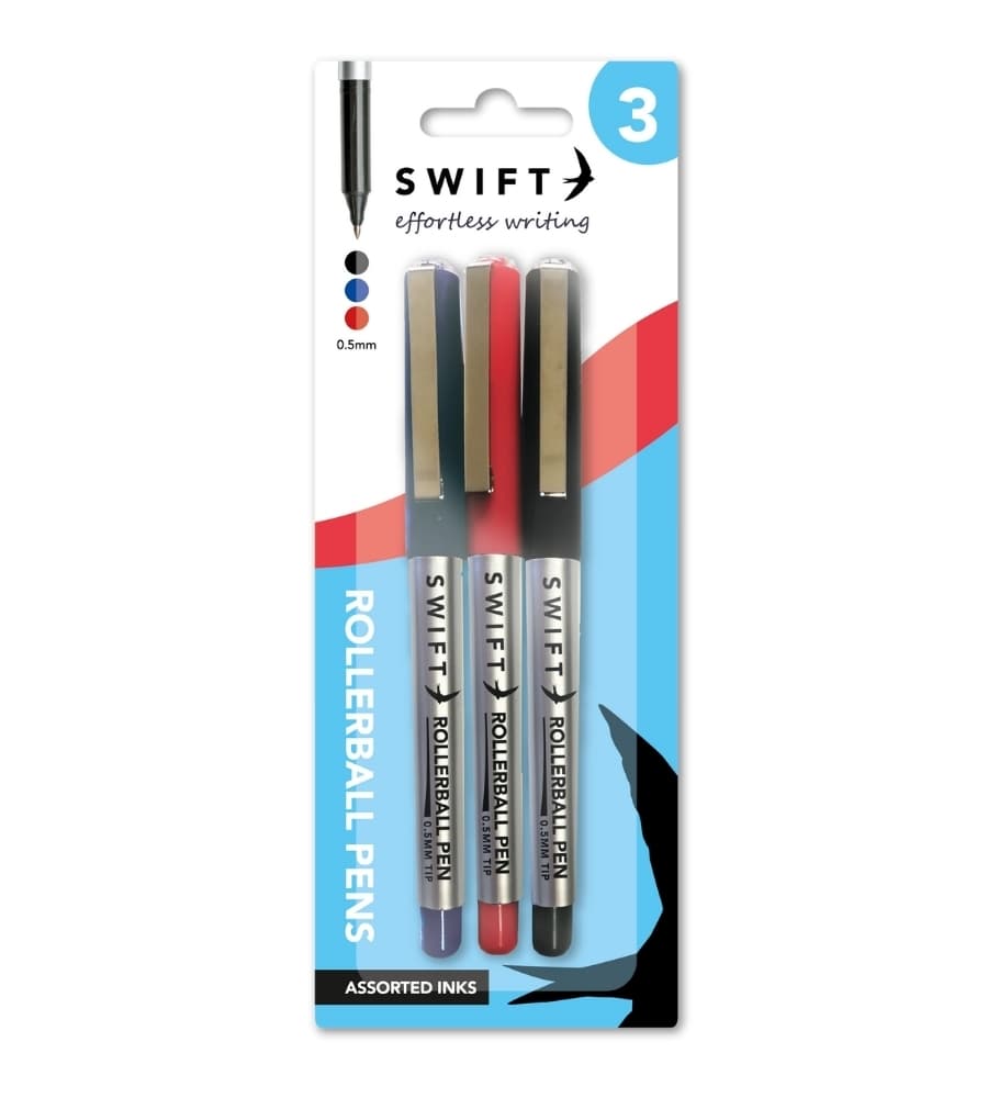 Martello Rollerball Pen Set, 3pk Assorted Colours
