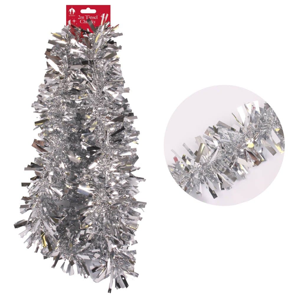 Tinsel XMAS 2m Chunky - Silver