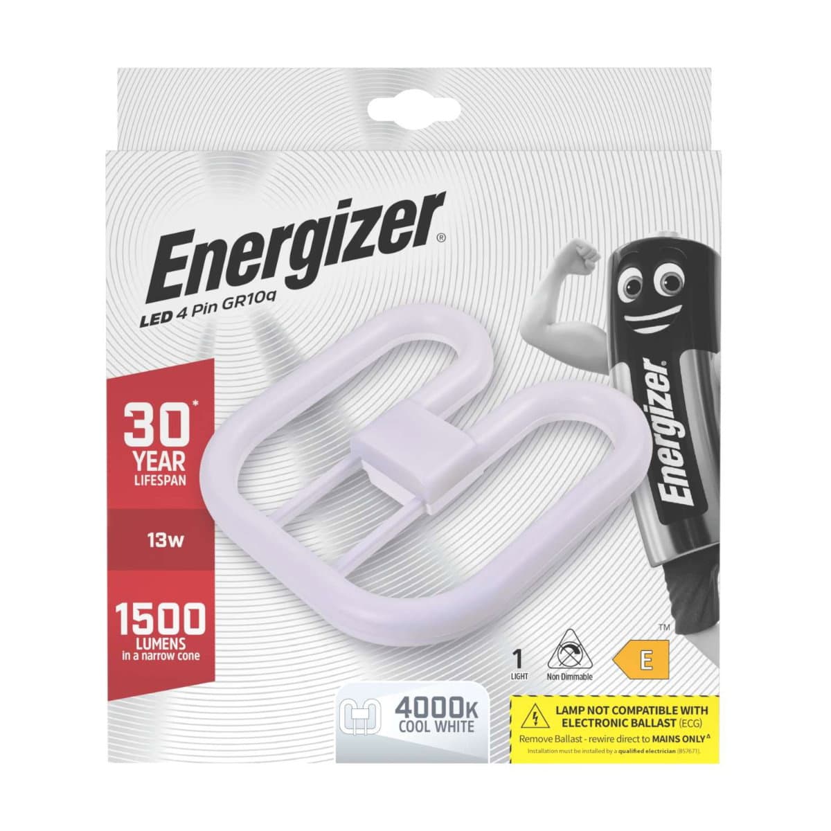 Energizer LED Lamp GR10q 4 Pin 13W 1500lm 4000K (Cool White)