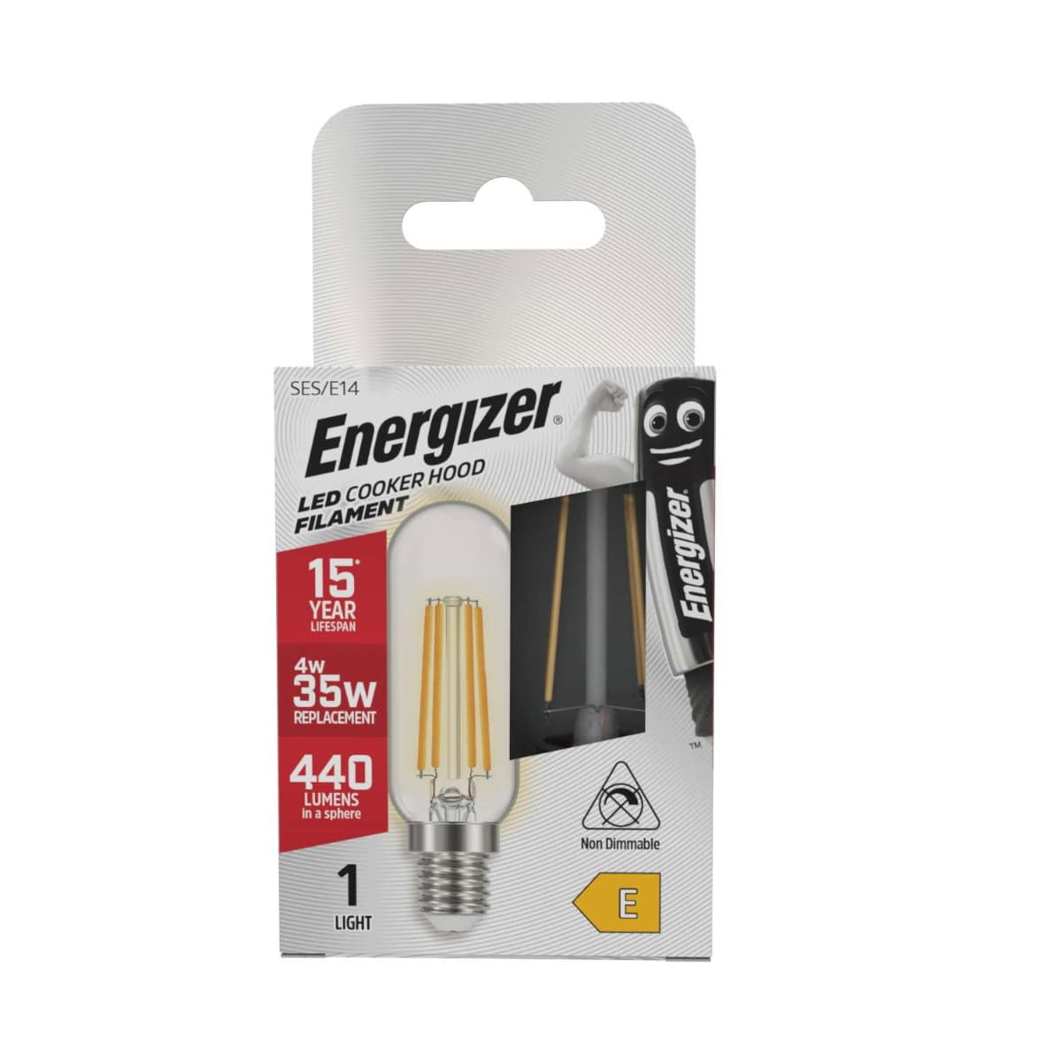 Energizer LED Filament Cookerhood E14 (SES) 440lm 4W 3,000K (Warm White)