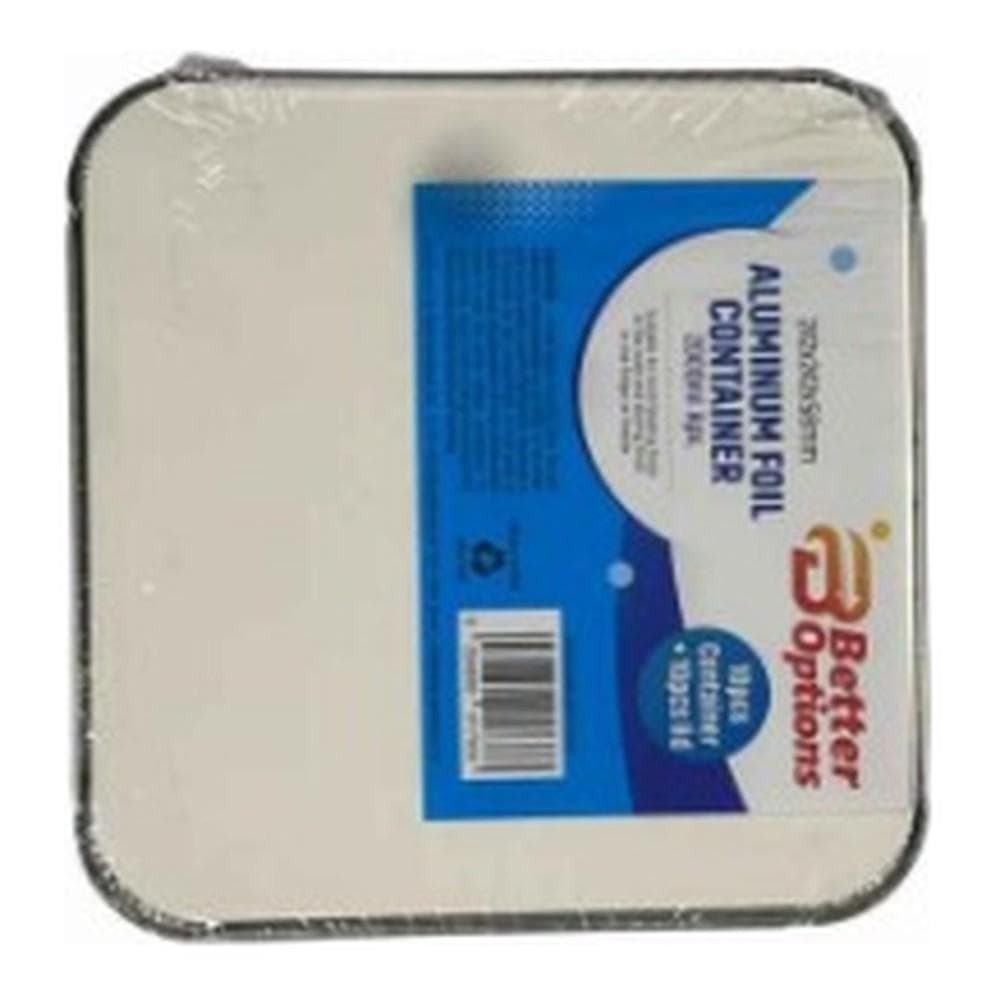 Aluminium Foil Container ( 10 pcs wth Lids) 242x242x58mm(apx.) 2000ml