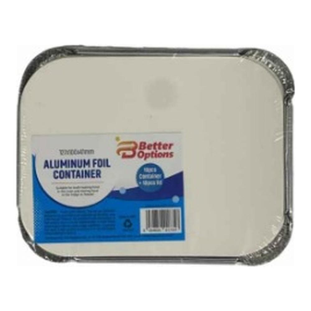 Aluminium Foil Containers ( 10pcs with lids ) 127x100x41mm(apx.)