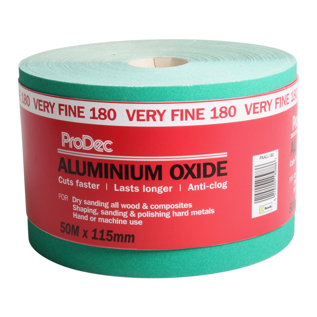 Rodo ProDec Green Aluminium Oxide 50m Roll 180 Grit Very Fine Grade