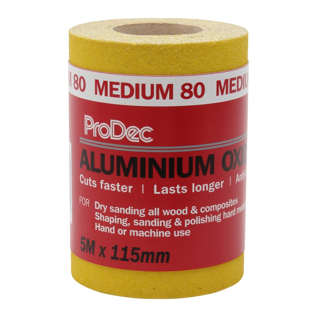 ProDec Yellow Aluminium Oxide 5m Roll 80 GritMedium Grad
