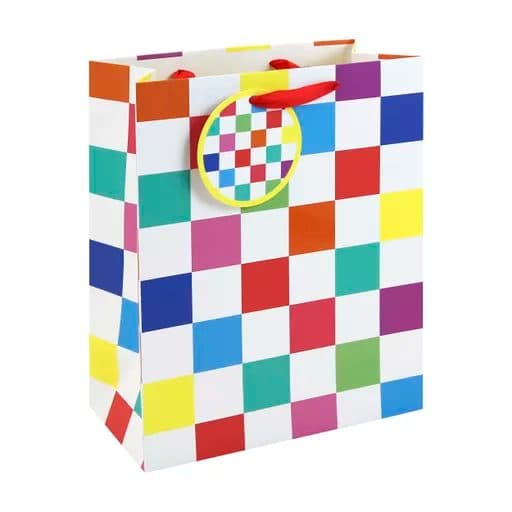 Neon Checkerboard Large Gift Bag