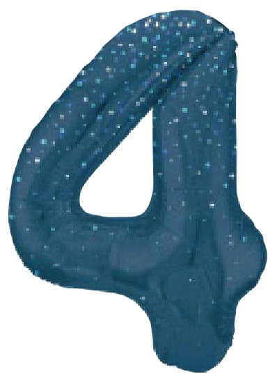Unique 34" GLITZ 4 Blue Printed Prism Foil Balloon