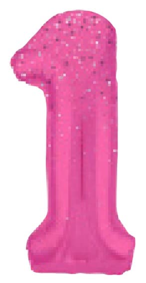 Unique 34" GLITZ 1 Pink Printed Prism Foil Balloon