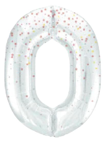 Unique 34" GLITZ 0 Rose Gold Printed Prism Foil Balloon