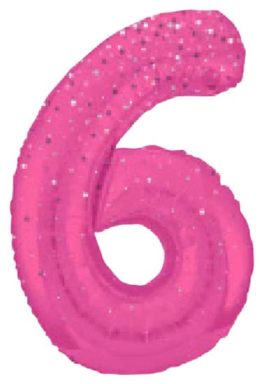 Unique 34" GLITZ 6 Pink Printed Prism Foil Balloon