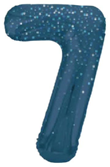 Unique 34" GLITZ 7 Blue Printed Prism Foil Balloon