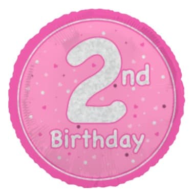 Unique Party 18" Birthday Pink Glitz Number 2 Round Foil Balloon
