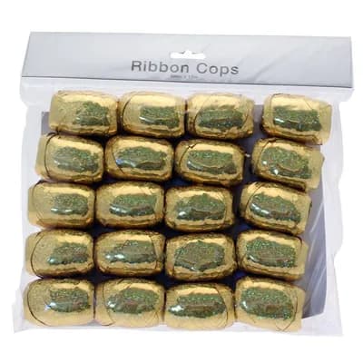 Apac Metallic Gold Ribbon Cops x 20