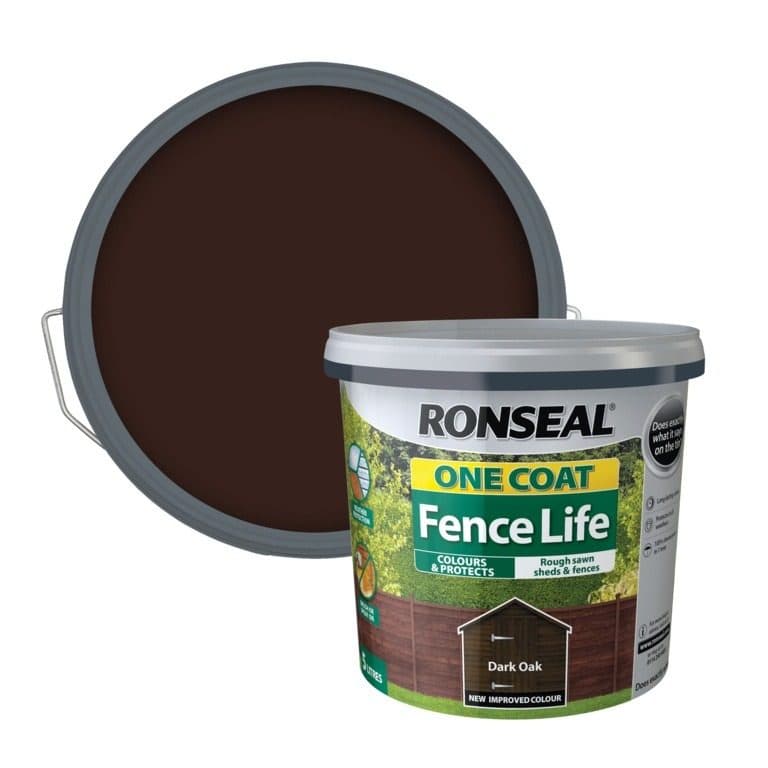 RONSEAL ONE COAT SHED&FENCE PROTECTOR Dark Oak 5 ltr
