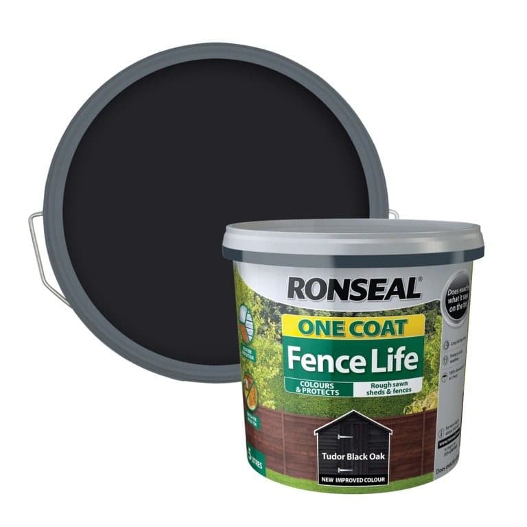 RONSEAL ONE COAT SHED&FENCE PROTECTOR Tudor Black 5 ltr