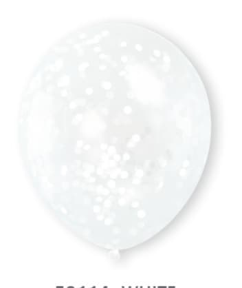 Unique Party Clear Latex Balloons with White Confetti 12" 6ct