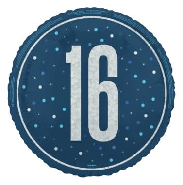 Unique Party18" GLITZ Blue 16 Prism Foil Balloon  Round