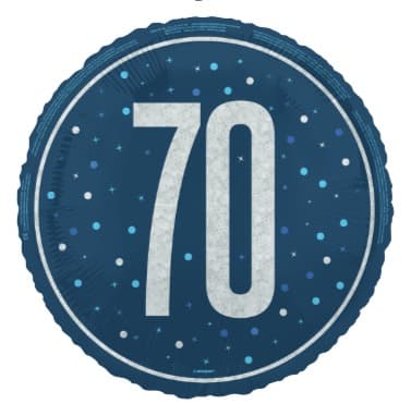 Unique Party18" GLITZ Blue 70 Prism Foil Balloon Round