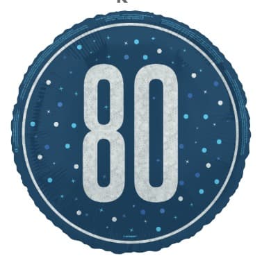 Unique Party18" GLITZ Blue 80 Prism Foil Balloon  Round