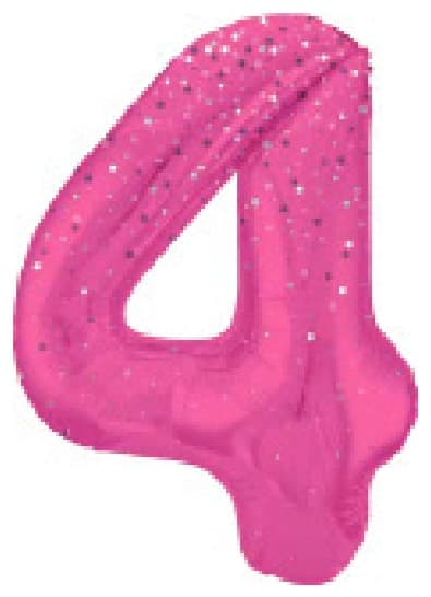 Unique 34" GLITZ 4 Pink Printed Prism Foil Balloon