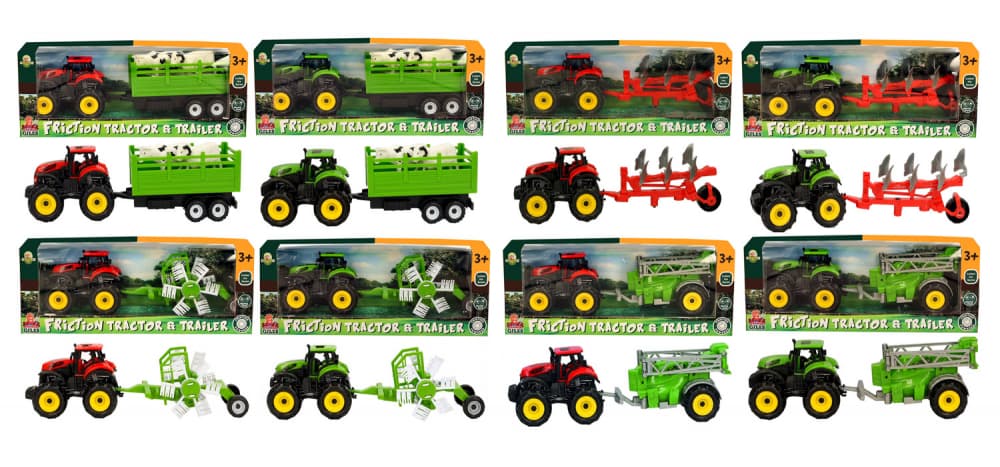FARM TRACTOR WITH TRAILER
