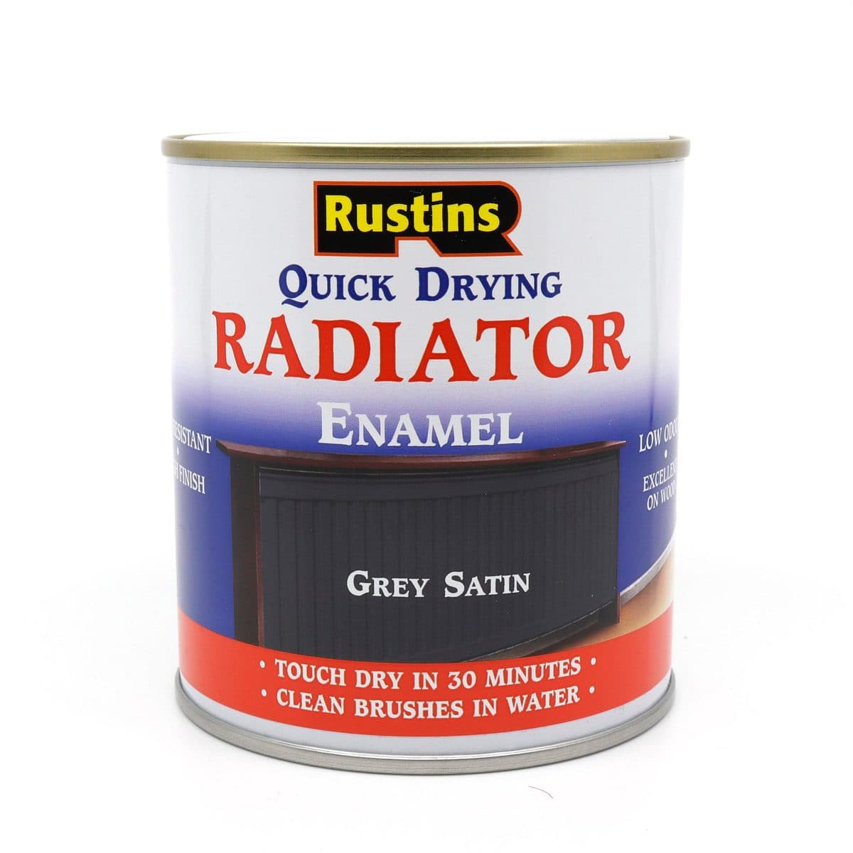 Rustin Radiator Enamel Q/D Grey Satin 500ml