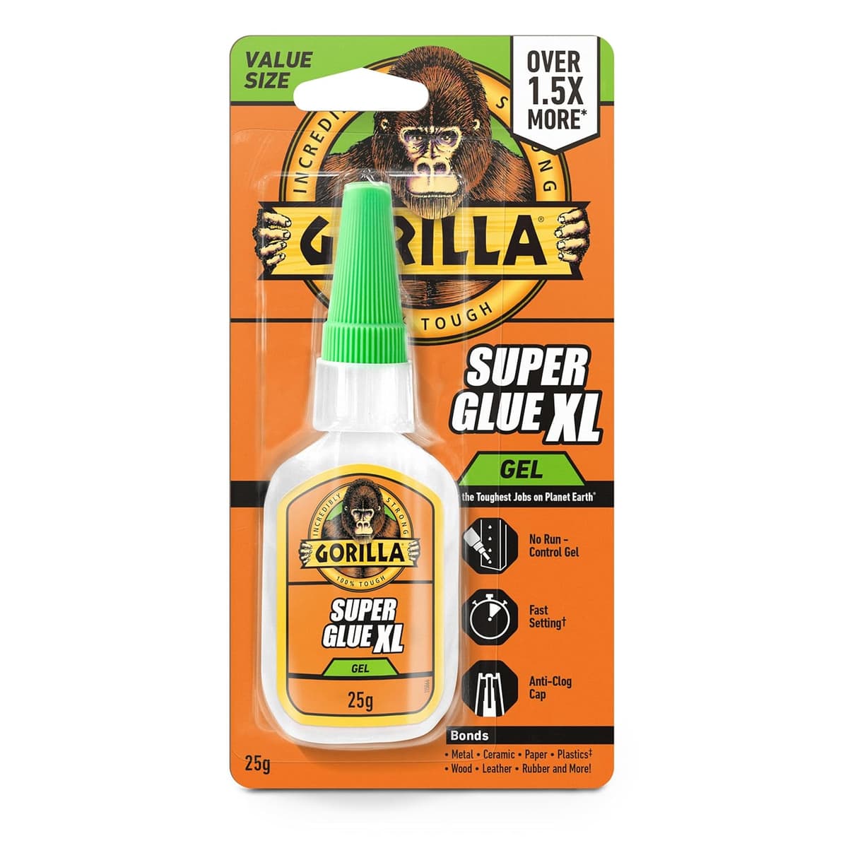 Gorilla Super Glue Gel Clear 25 g Bottle (115964)