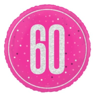 Unique Party18" PKG Glitz Pink 60 Foil Balloon