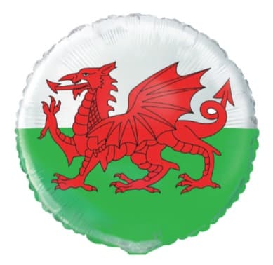 Unique Party18" PKG Wales Flag Foil Balloon