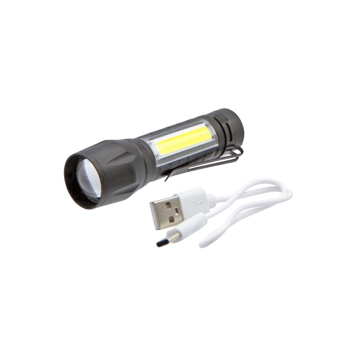 Rolson Rechargeable 3W Torch Zoomable Type C port