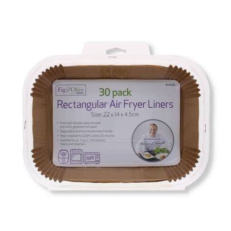 30PK RECTANGULAR AIR FRYER LINERS 22 x 14 x 4.5CM