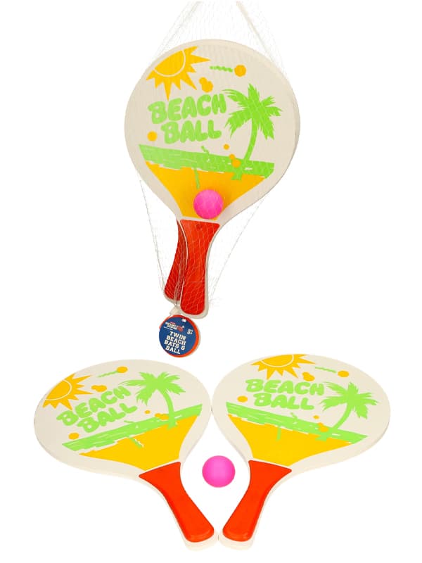 Wooden Beach Bats Twin Set with Ball