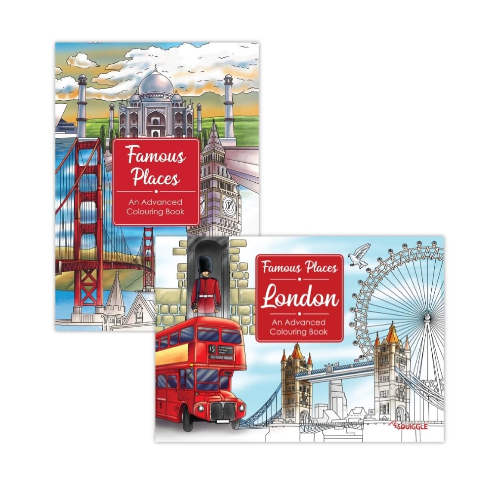 Martello Famous Places Advanced Colouring Book, 2 Asst
