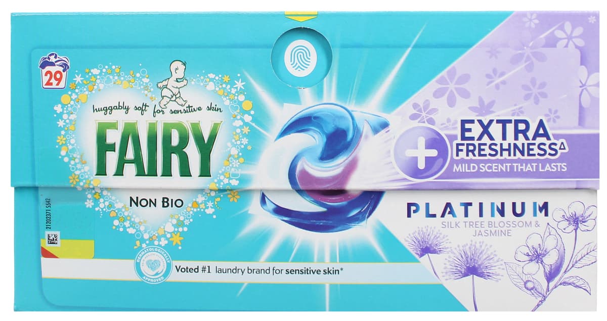 FAIRY NON BIO PLAT LAUNDRY LIQUID PODS 29W