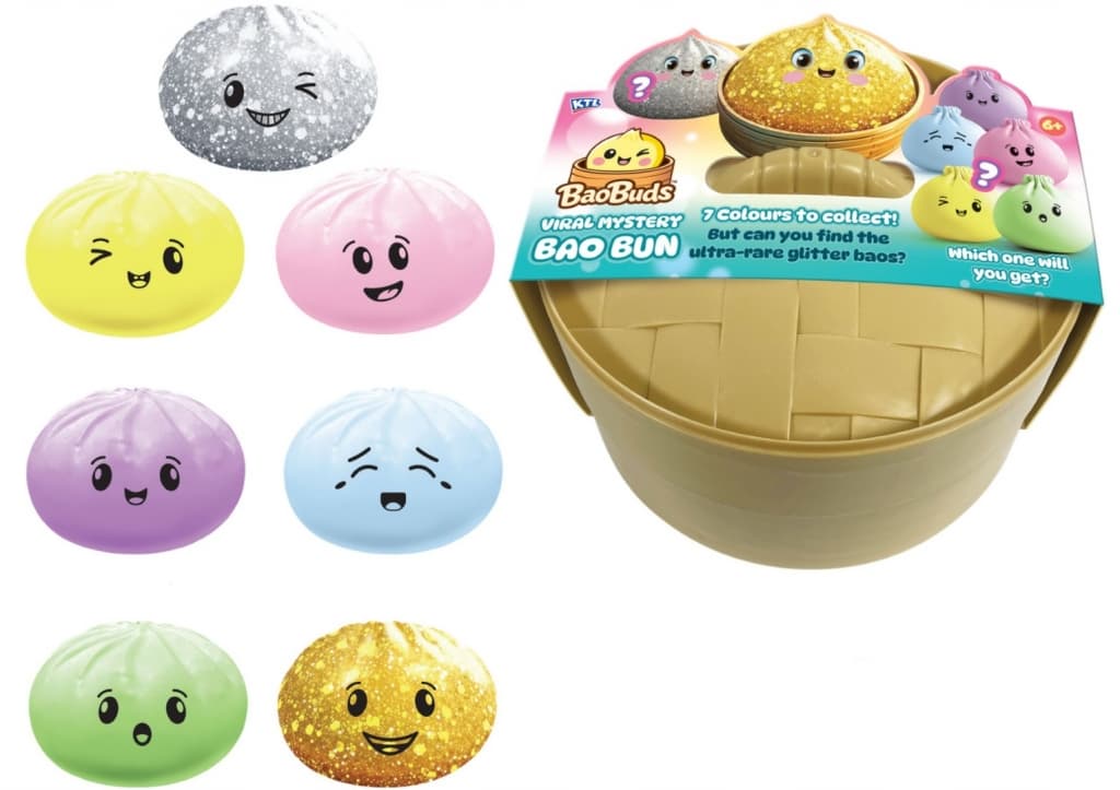 Kandy Toys Large squishy bao buns 400g (7 cols & faces) box/sleeve