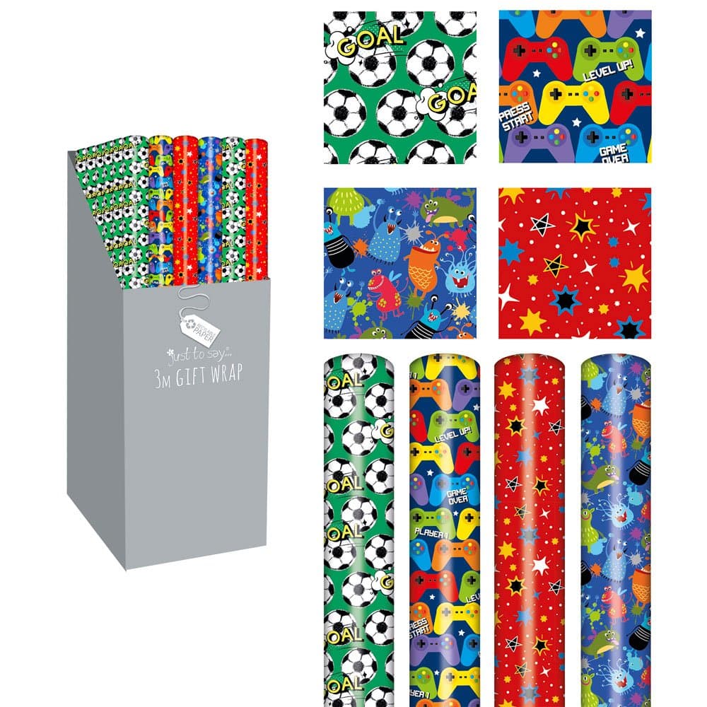 Tallon 3 Metre Gift-Wrap Boys Designs