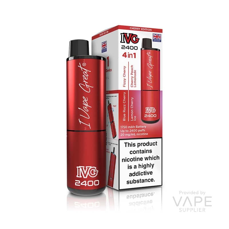 IVG 2400 4 In 1 Rechargeable Pod Kit [Cherry Edition / 20mg] - 8ml
