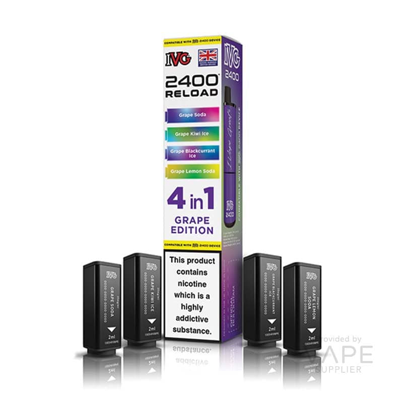 IVG 2400 4 In 1 Reload Pods [Grape Edition / 20mg] - 8ml