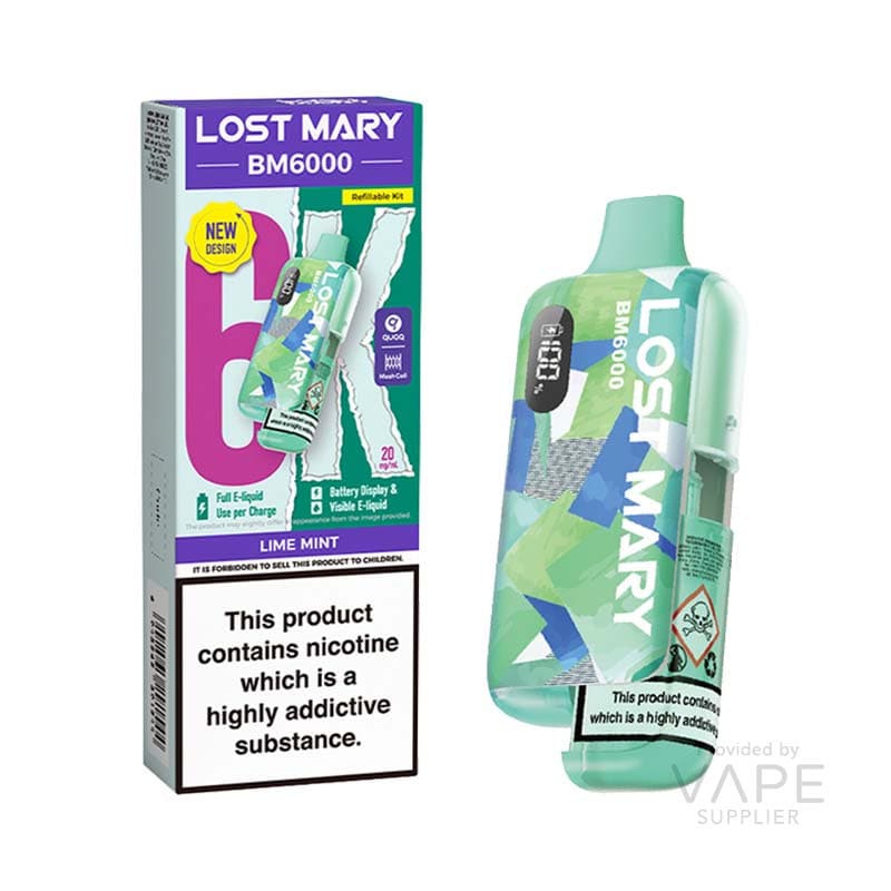 Lost Mary BM6000 Refillable Kit - 12ml [Lime Mint / 20mg]