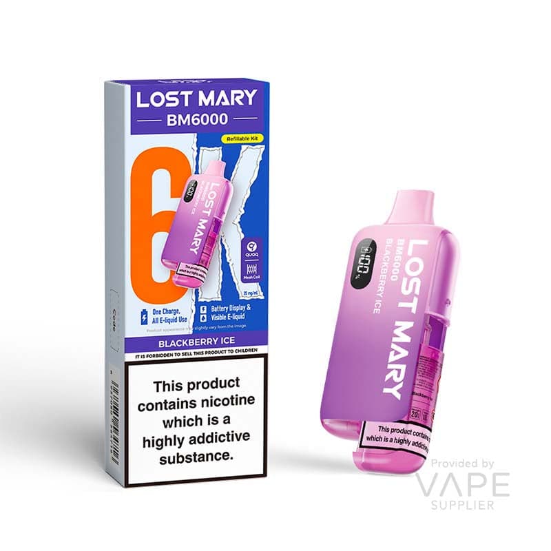 Lost Mary BM6000 Refillable Kit [Blackberry Ice / 20mg] - 12ml