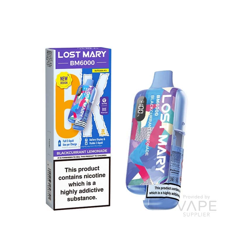 Lost Mary BM6000 Refillable Kit [Blackcurrant Lemonade / 20mg] - 12ml