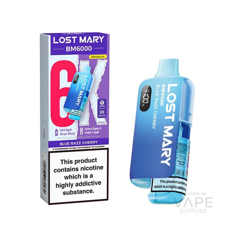 Lost Mary BM6000 Refillable Kit [Blue Razz Cherry / 20mg] - 12ml