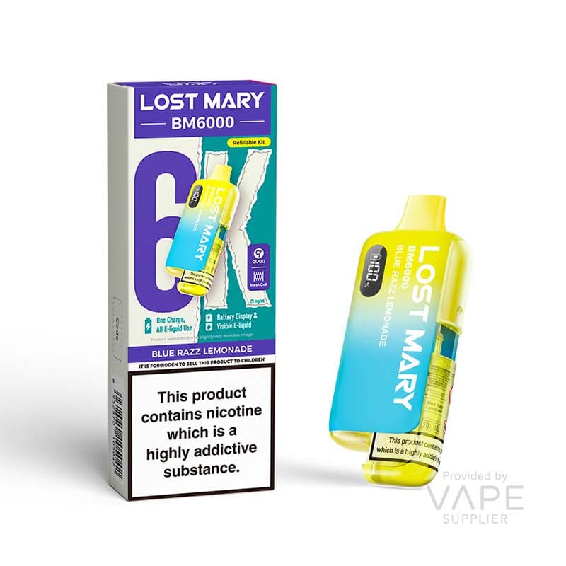 Lost Mary BM6000 Refillable Kit [Blue Razz Lemonade / 20mg] - 12ml