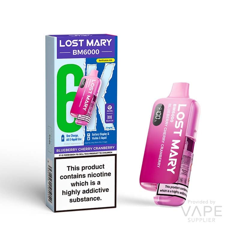 Lost Mary BM6000 Refillable Kit [Blueberry Cherry Cranberry / 20mg] - 12ml