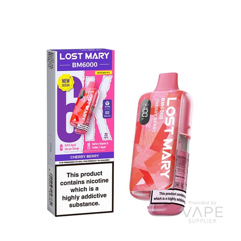 Lost Mary BM6000 Refillable Kit [Cherry Berry / 20mg] - 12ml